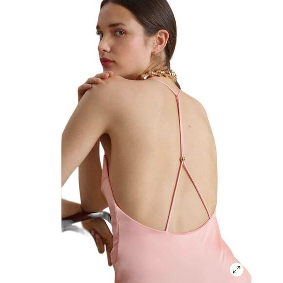 SIGNIFICANT‎ OTHER Melody Square-Neck Open-Back Draped Slip Dress-Sz 10 - Picture 1 of 8